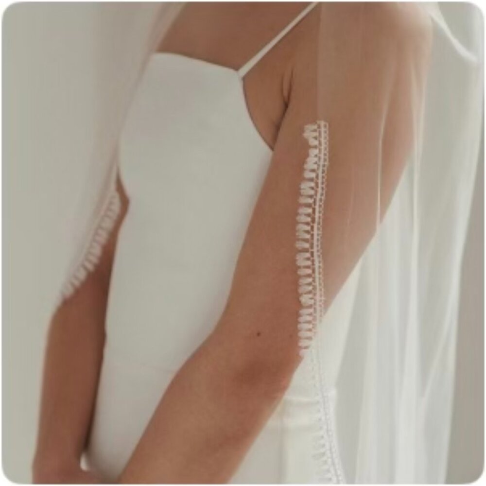 Boho Bridal Wedding Veil, Fingertip, Etsy, Fringe, Brand New never used